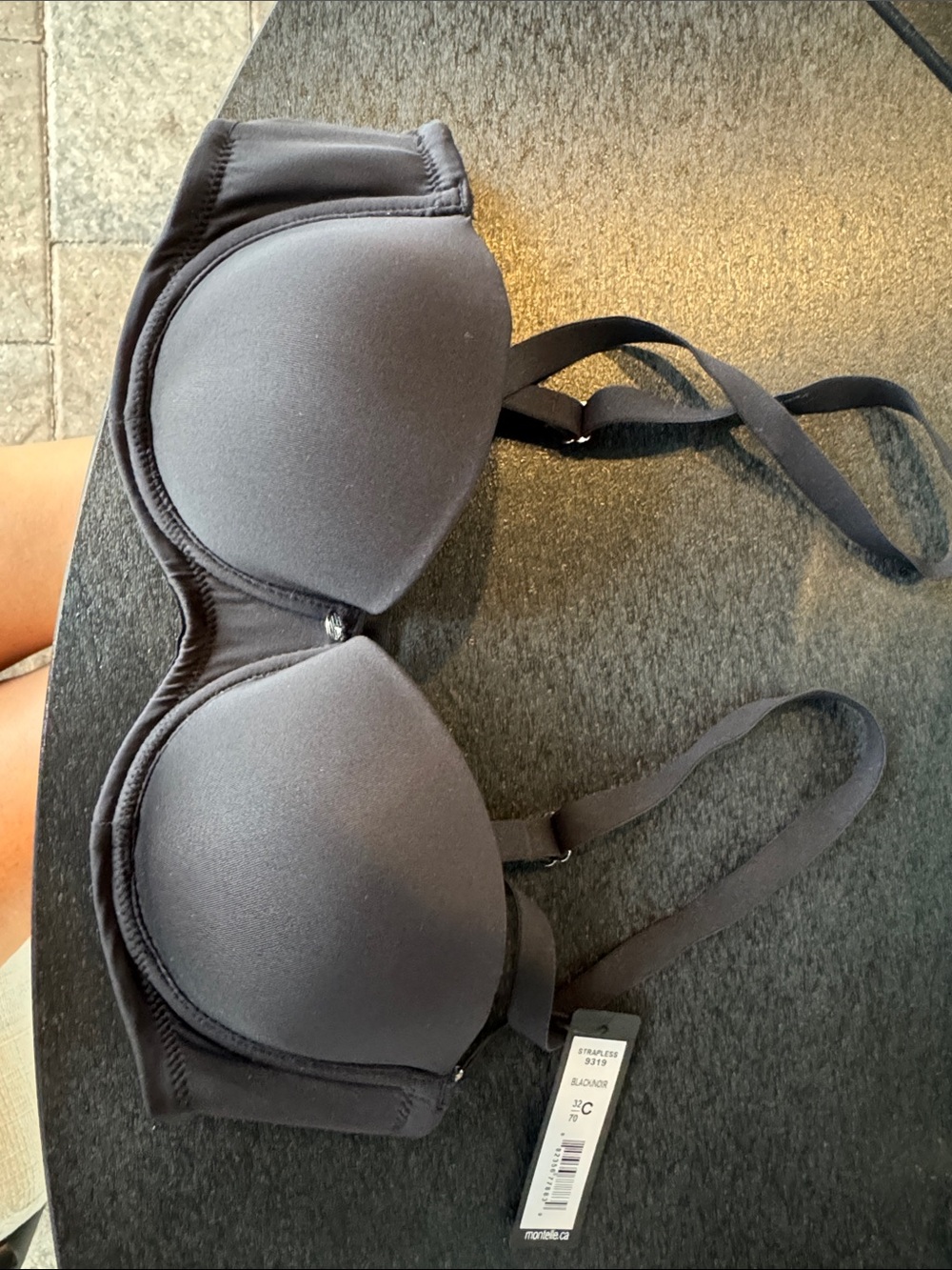 Everyday Black Strapless Padded Underwire Bra - Supportive Comfort